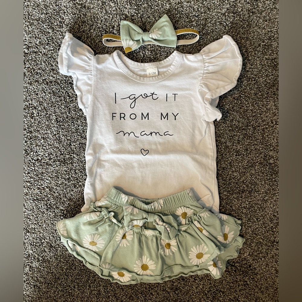 Daisy Baby Outfit with Headband🌼